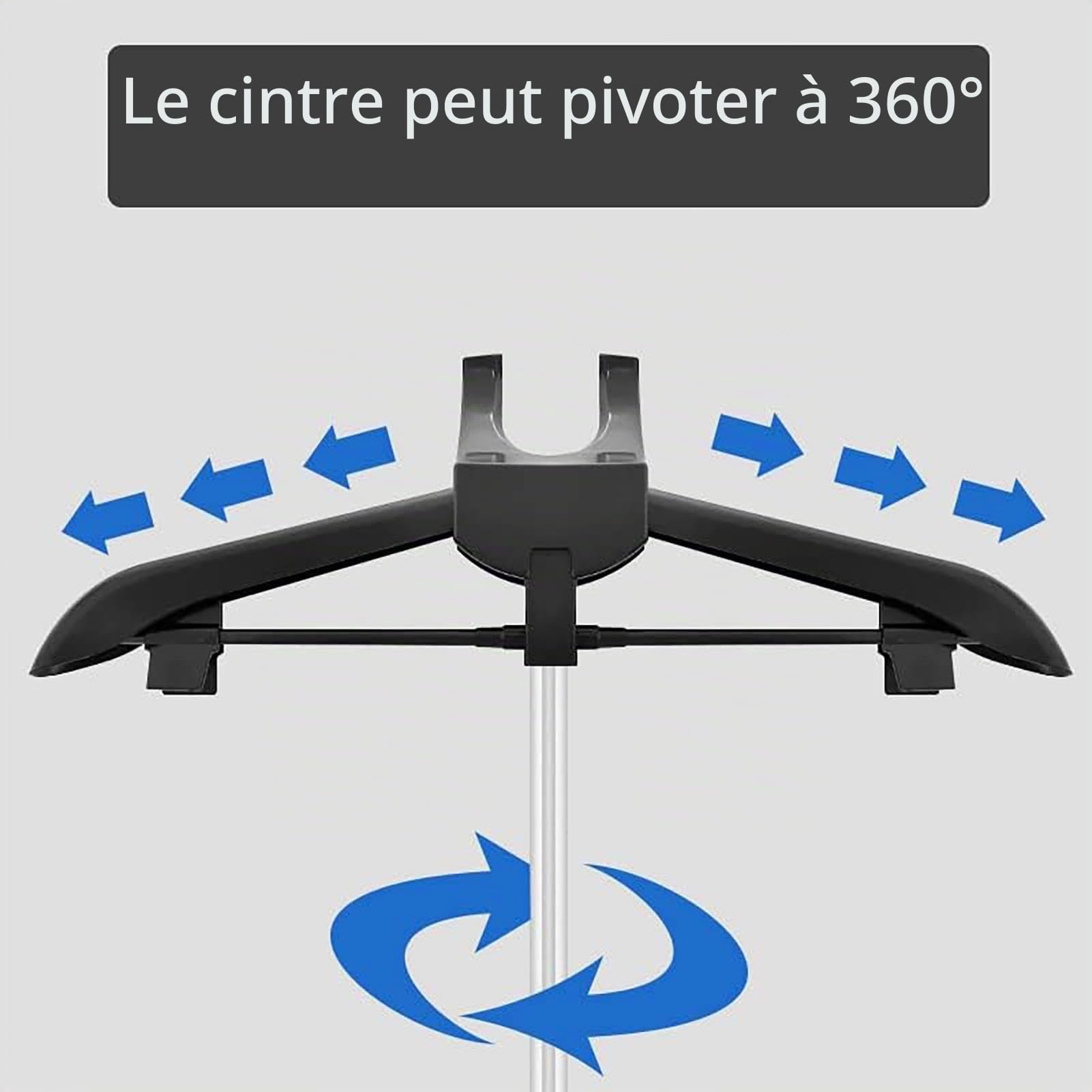 Cintre pour vêtements à la Vapeur, Support de défroisseur Pliant télescopique portatif, Cintre pour Le Repassage à la Vapeur, Cintre pour Fer à Vapeur Debout, Support de Fer à ur