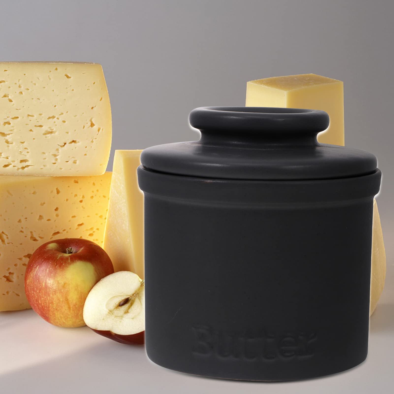 Alipis 1pezzi Porta Burro in Ceramica Barattolo Per Conservazione Cibo Da Cucina Contenitore Ceramico Per Burro e Formaggio