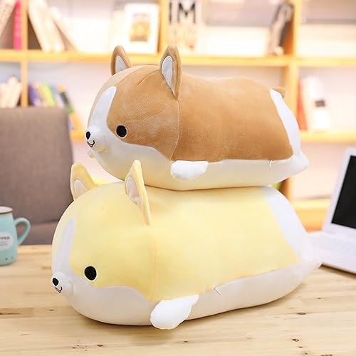 Miniatura 4 de Levenkeness Corgi - Almohada de felpa para perro, suave y lindo juguete de peluche Shiba Inu Akita (amarillo, 11.8 pulgadas)