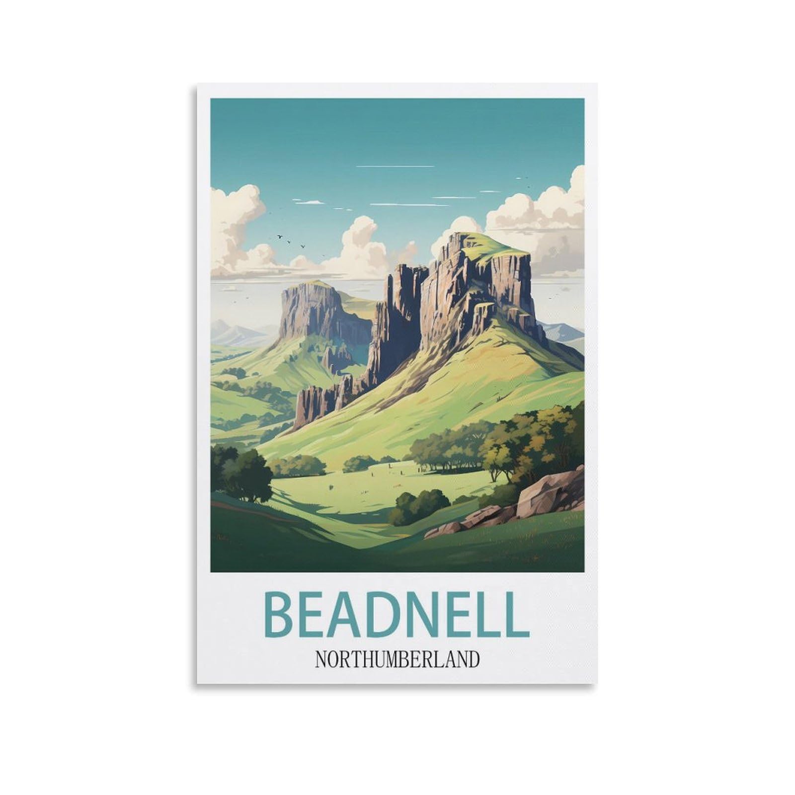 Vintage Metal Tin Signs Beadnell Northumberland Art Retro Plaque for Bars Pub Playroom Man Cave Wall Decor 30x40cm