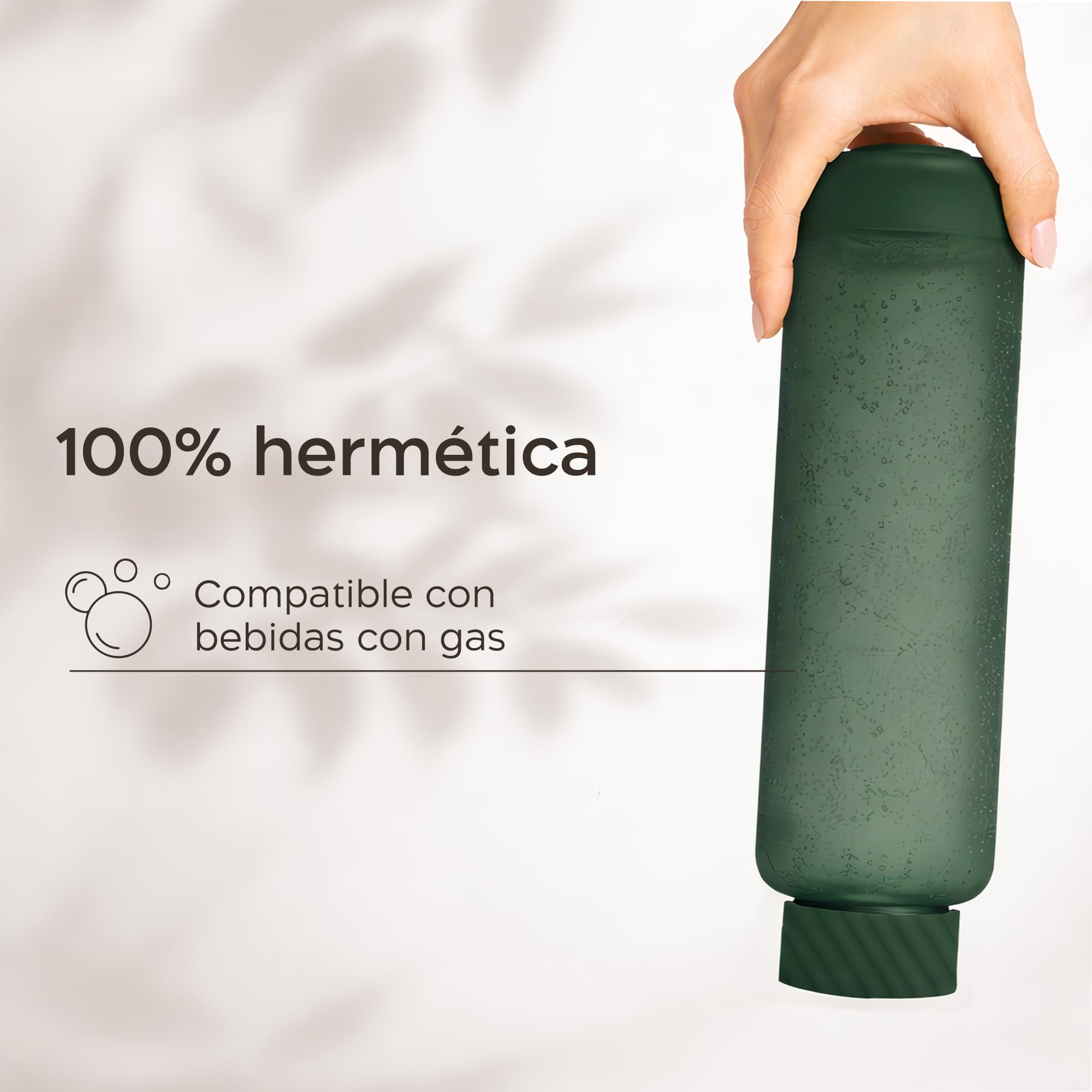 Twinzee Botella Agua 1,5 litro - Sin BPA & Antigoteo, Botella de Agua Deportiva, Oficina, Colegio, Gym, Cantimplora - Tritan Water Bottle, Verde Bosque — view 5