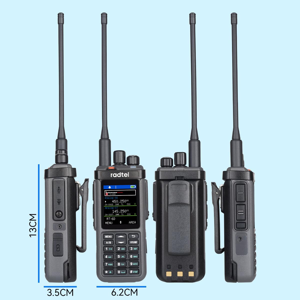 Radio DMR Radtel RT-6D Pro, GPS, APRS, 500.000 contactos, Doble Ranura horaria, Radio bidireccional, walkie-Talkie de Doble Banda, Nivel 1+2, radioaficionado, 1024 Canales, Carga Tipo C
