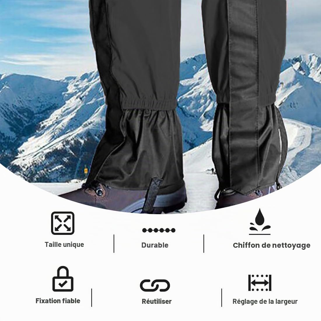 Guêtres Randonnée Imperméables Homme Femme Jambières Outdoor Neige Vent Anti Sable