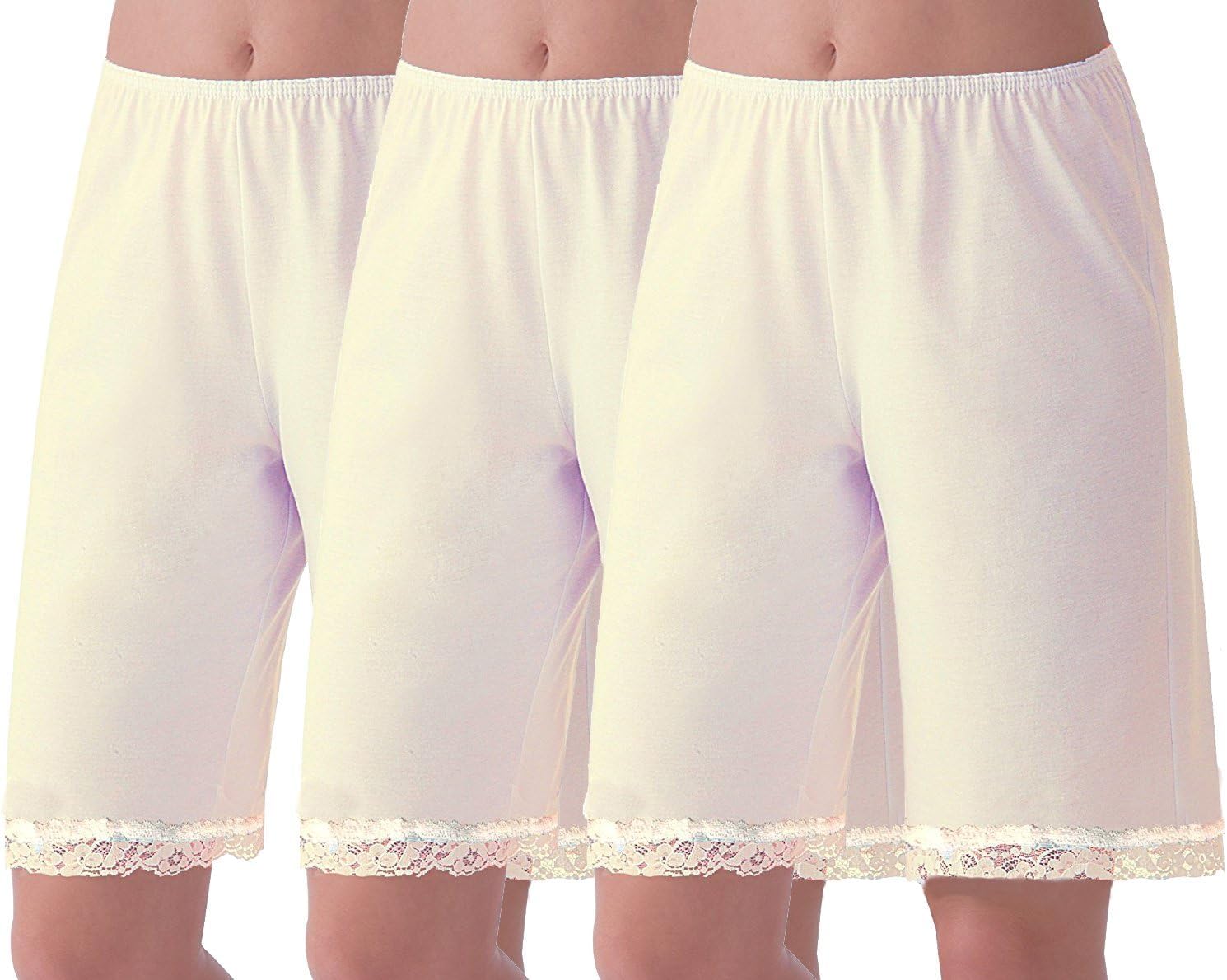 Under Moments Women's Cotton 20" Pettipants With Lace Trim Multipack at