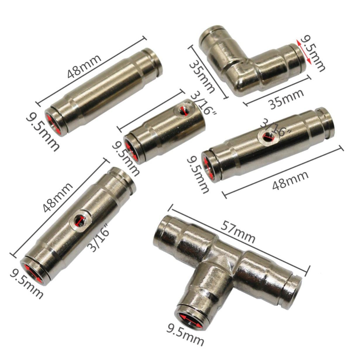 Acoplamiento rápido de Alta presión 3/8" Conector Slip Lock para 3/16" Cabezal de pulverización de Rosca Boquilla de atomización de enfriamiento agrícola 10 piezas-3/8 '', Conector de