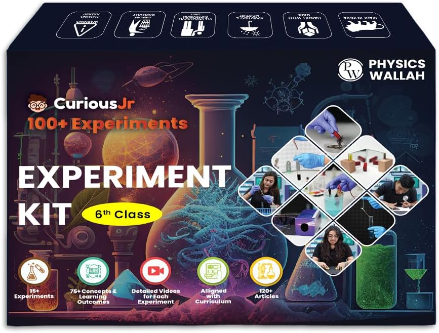 Physics Wallah Science Experiment Kit for CBSE Class 6th Students, NCERT Aligned, Science Kit Including Detailed Video and Lab Manual, Physics and Chemistry Experiments, Developed By PW Faculty