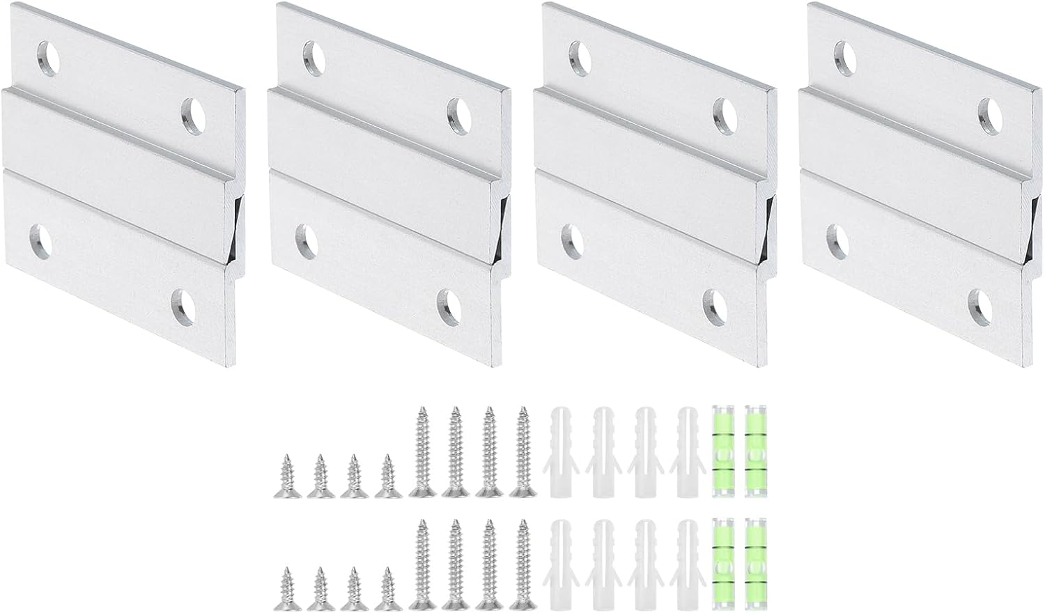 uxcell 4 Pair French Cleat Picture Hanger, 2 Inch Heavy Duty Aluminum Z Bar Clip Interlocking Wall Mounting Bracket Hanger Kit for Hanging Mirror Picture Shelf