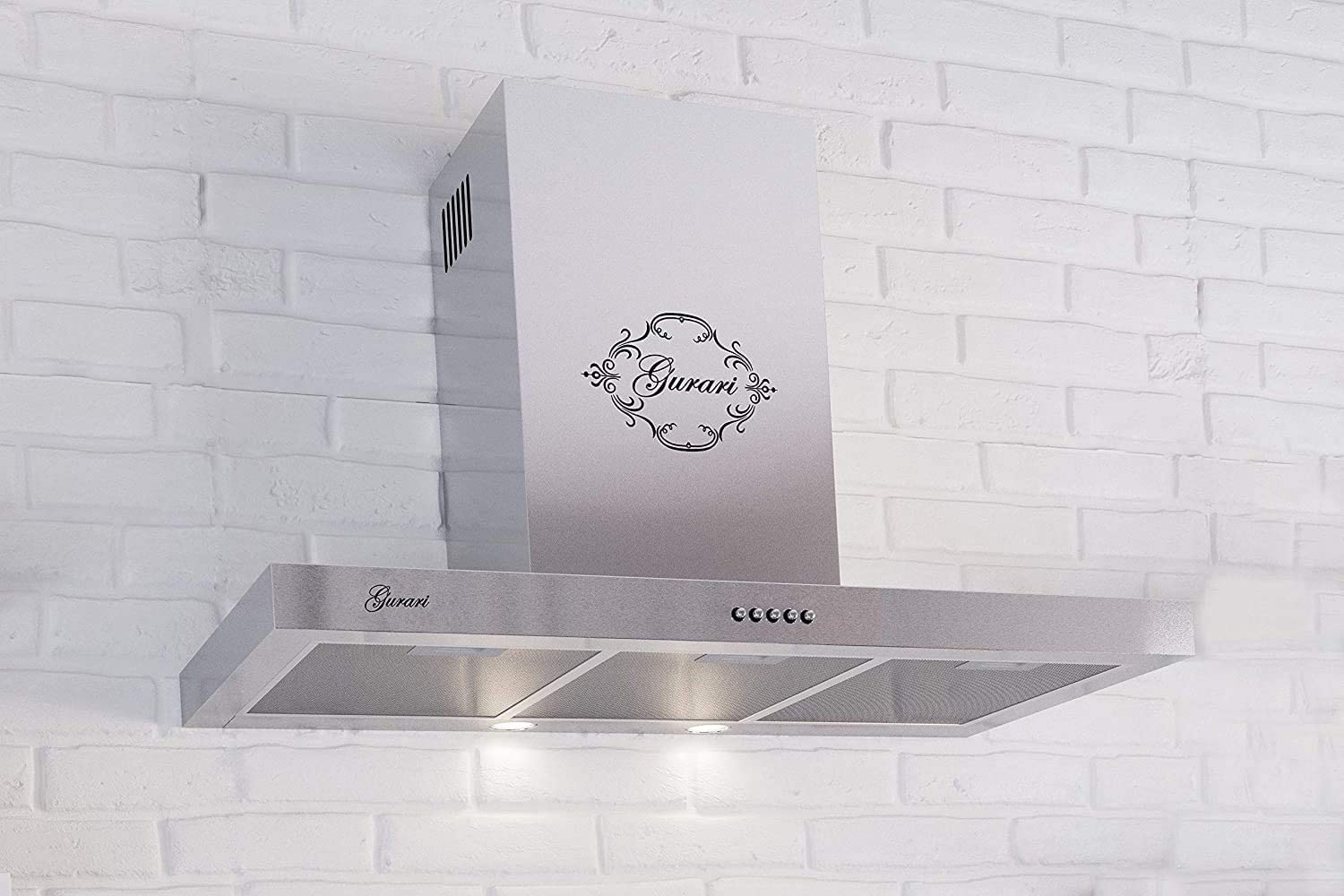 Gurari Campana extractora de 90 cm GCH F 461 IS 9 N, campana de pared, acero inoxidable, 1000 m³/h, muy absorbente, 3 niveles, campana extractora, campana extractora, campana de recirculación, campana