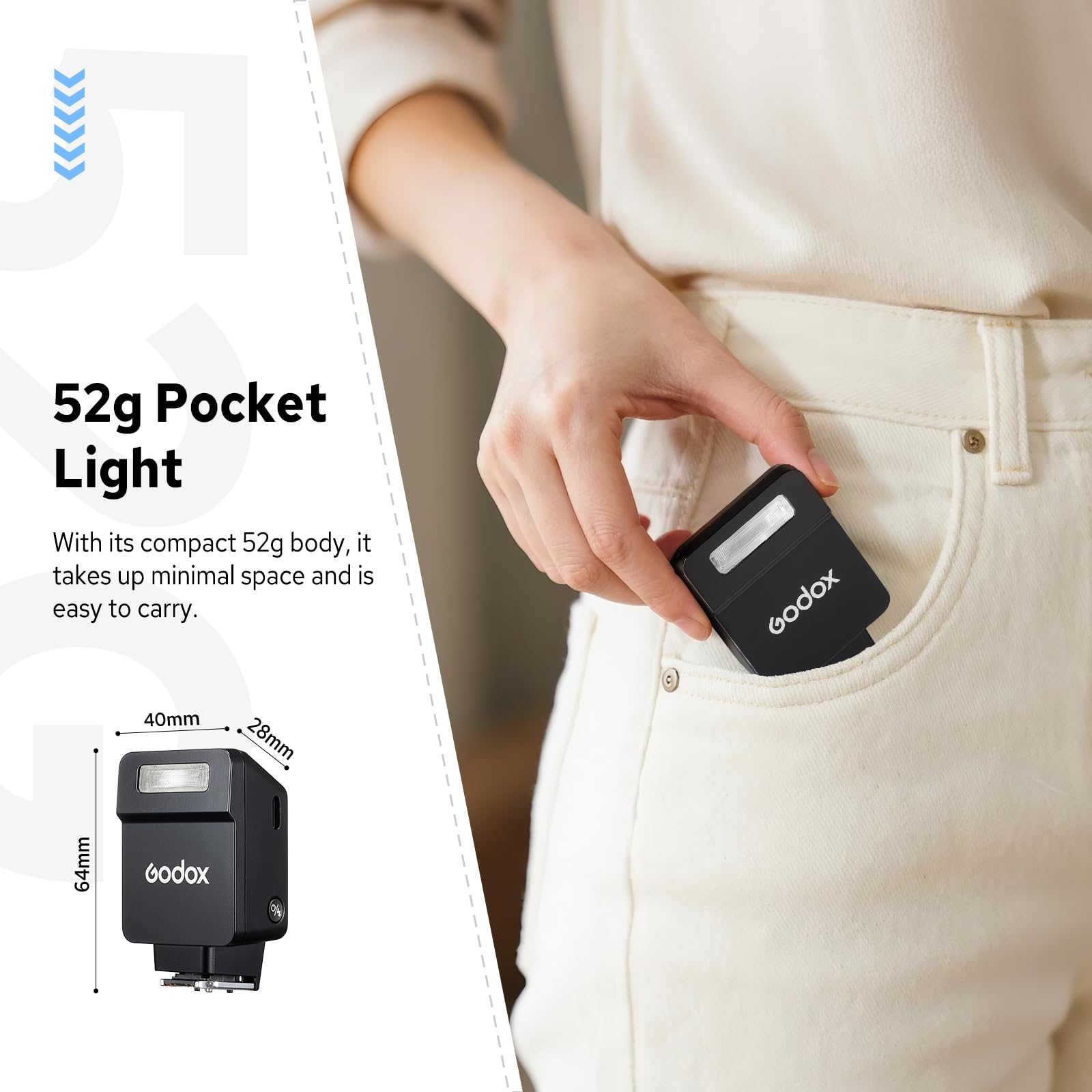 Godox IT22 S, IT22S Mini-Kamerablitz für Sony-Kamera, mit 7,4 V/300 mAh Lithium-Akku, mit magnetischem Diffusor und Filter, IT22S TTL GODOX Flashes, 1,5 Sekunden Recyclingzeit