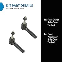 Vista 467 de TRQ Juego de barras de acoplamiento interiores delanteras 2 piezas compatibles con Acura RDX 2013-2018