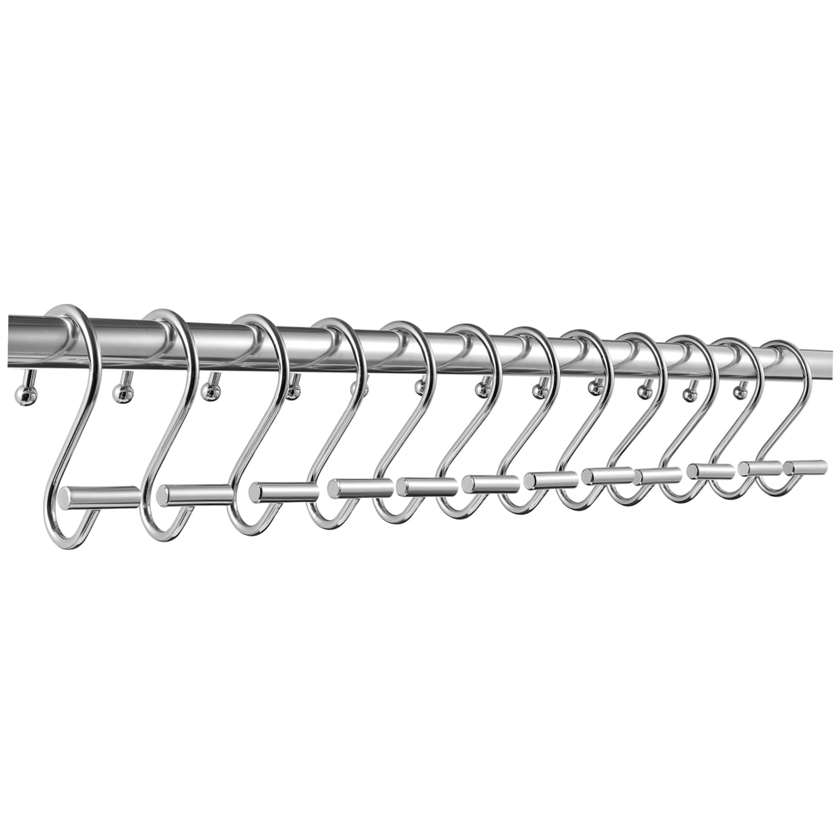 LALAFINA 12Pcs S Hooks for Shower Curtains Durable Shower Curtain Rings with Strong Load Bearing Capacity Unique S Shape for Hanging Practical Bathroom Accessory