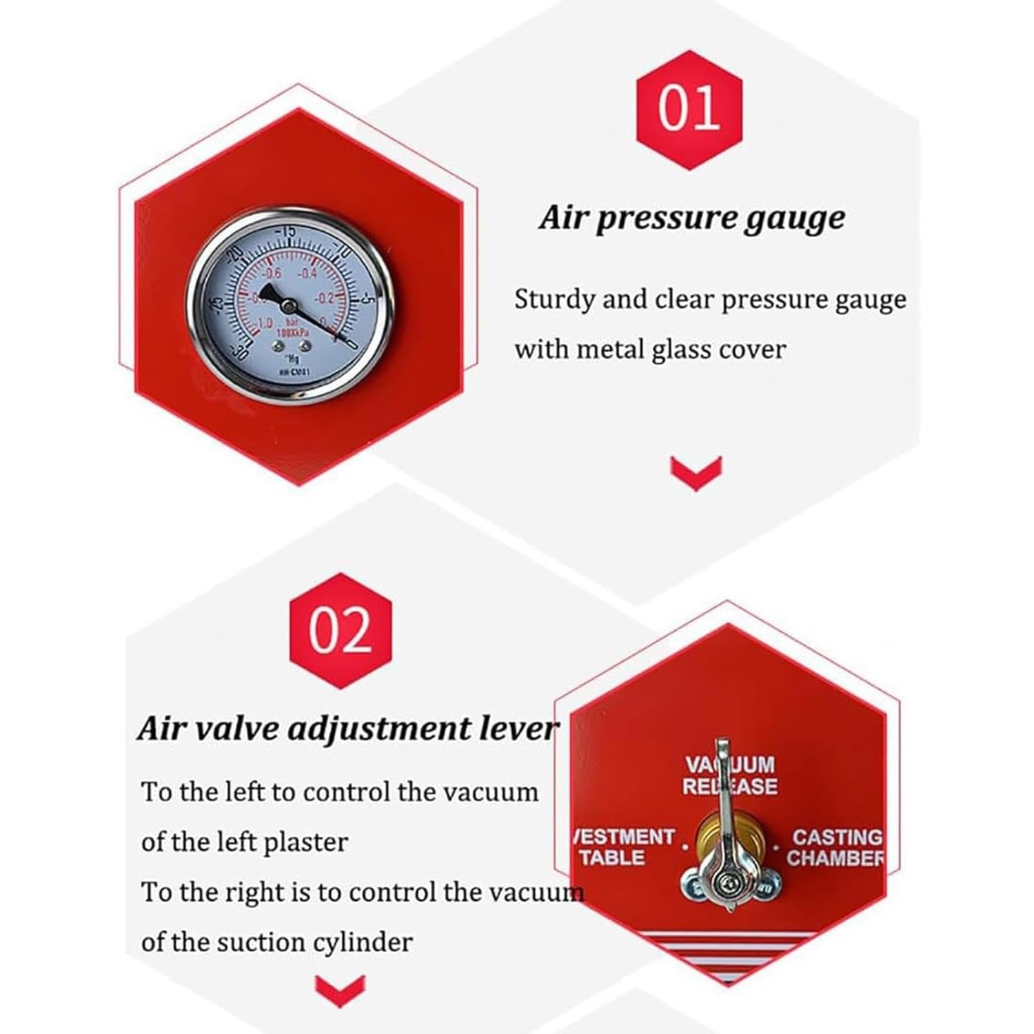 Vacuum Casting Machine, 2L Gold Melting Furnace with Vacuum Air Pump, Vacuum Investing Casting Investment Machine with Graphite Crucible for Silver, Gold, Copper