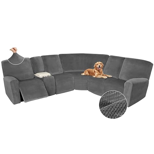 Arfntevss Sectional Recliner Couch Covers Velvet Washable Corner Sectional Sofa