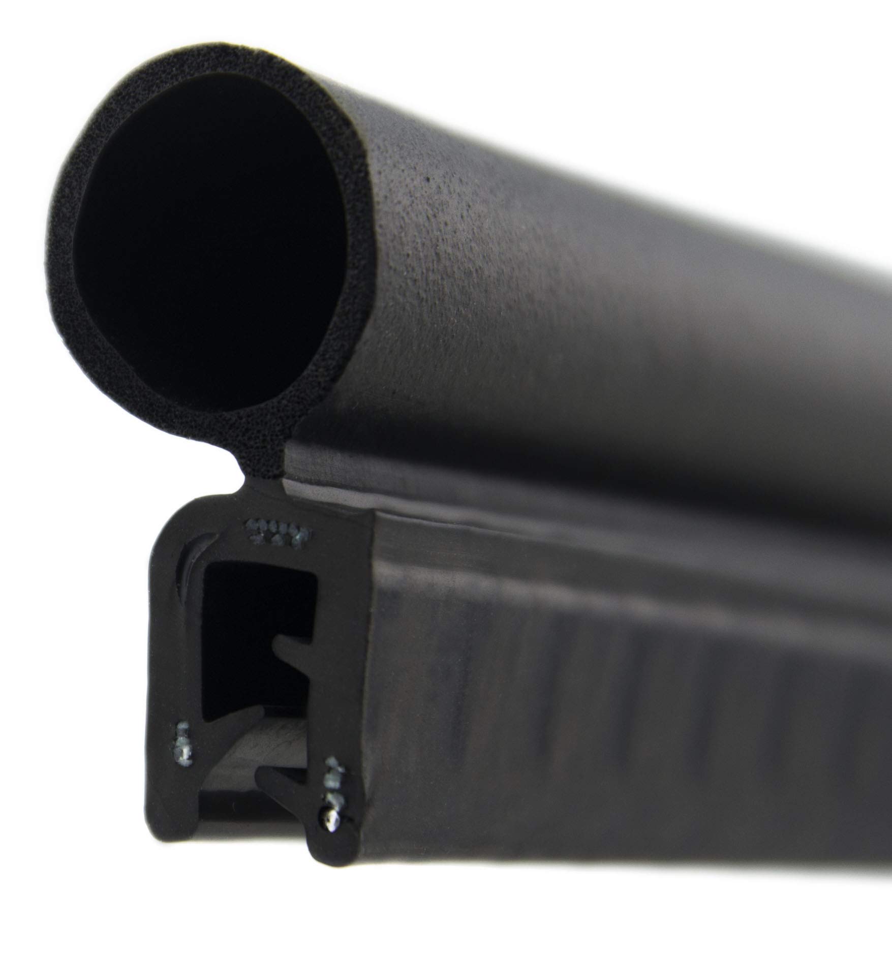 SMI-Dichtungsprofil DO29 für 1-3mm EPDM Moosgummi/Vollgummi mit Stahleinlage selbstklemmend ohne Kleber - Kantenschutz mit Dichtung oben, Kantenschutzdichtprofil für Auto, Kofferraum (10 m)