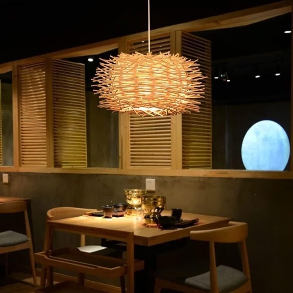 Tessitura del lampadario Arte Uccello Nido Nido Paralume Vimini a Sospensione a Sospensione a Sospensione fluidi per la Fattoria Decorativa impianti di Illuminazione per Cucina Soggiorno Sala da