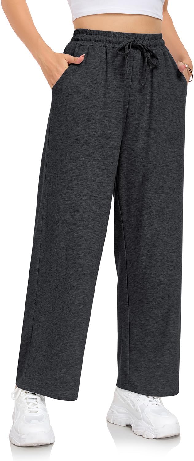 Womens Sweatpants Loose High Waist Wide Leg Lounge Pants Fall Outfits Athletic Joggers with Pockets - Image 2