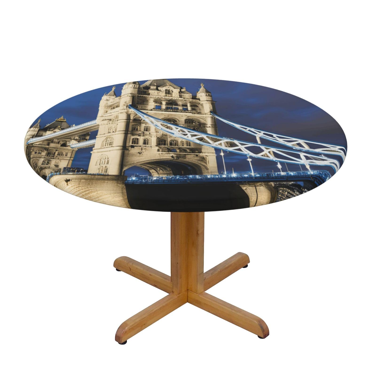 Tower Bridge In London Print Wipe Clean Oval Tablecloth Stain-Resistant Dining Table Accessories Table Protector For Home