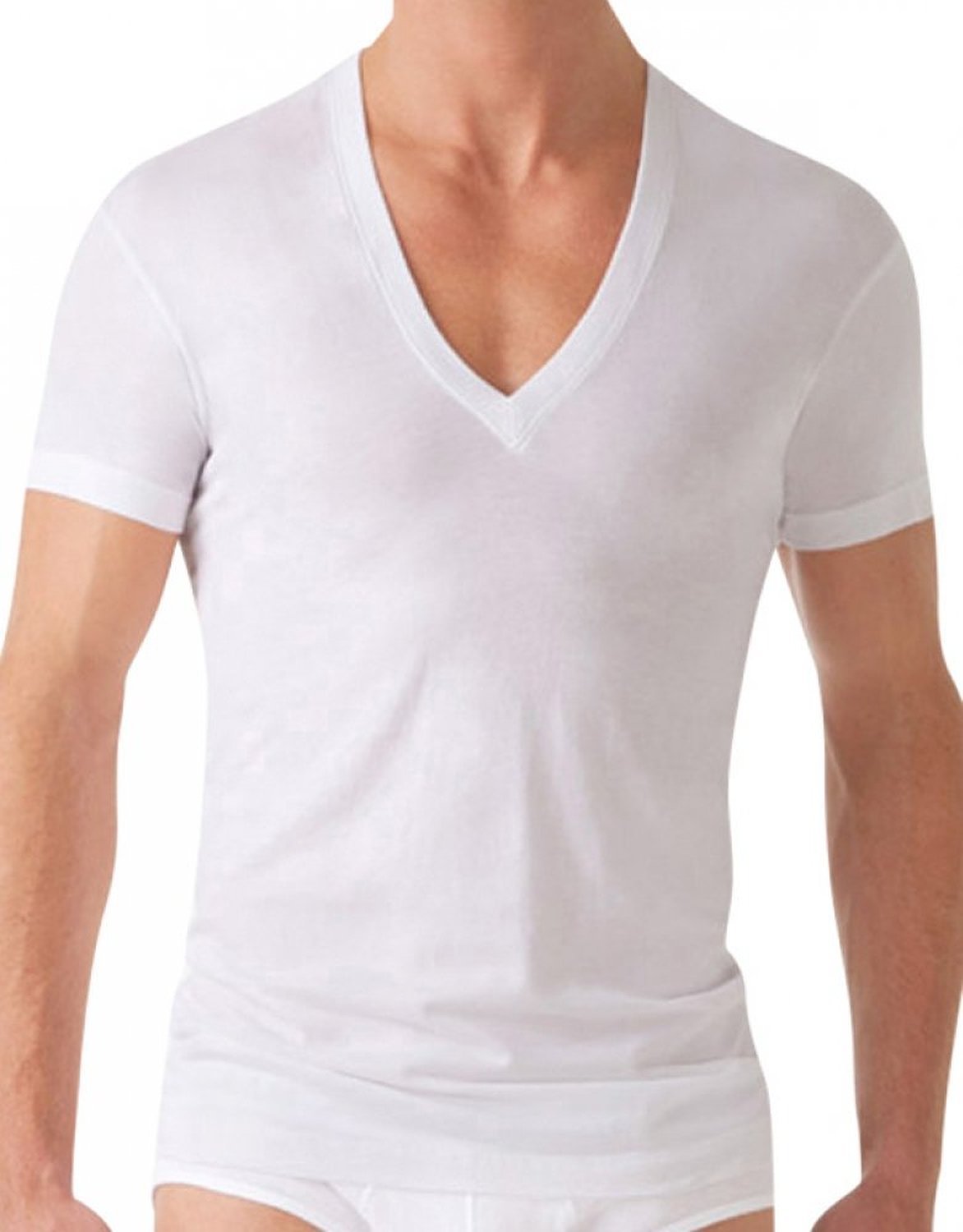 2(X)IST 2xist Slim Fit Pima Deep V-Neck T-Shirt White