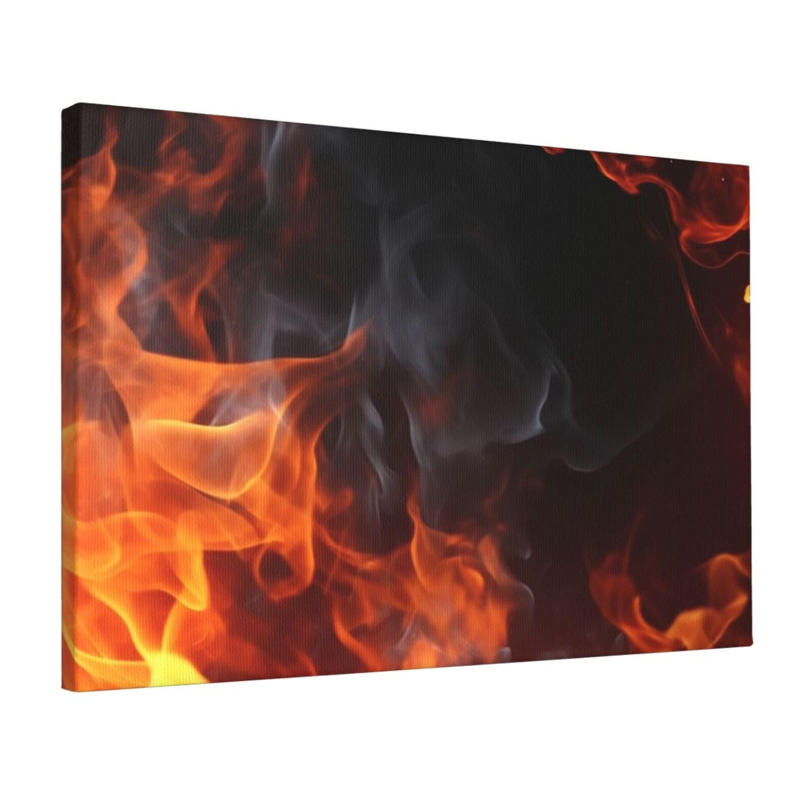 DWVTSLH Fire Flame Smoke Poster Paintings Canvas Wall Art Bedroom Prints Home Decor Hanging Picture Modern Home Artworks Aesthetic for Living Room Office Wall Decor 12x18in Unframed