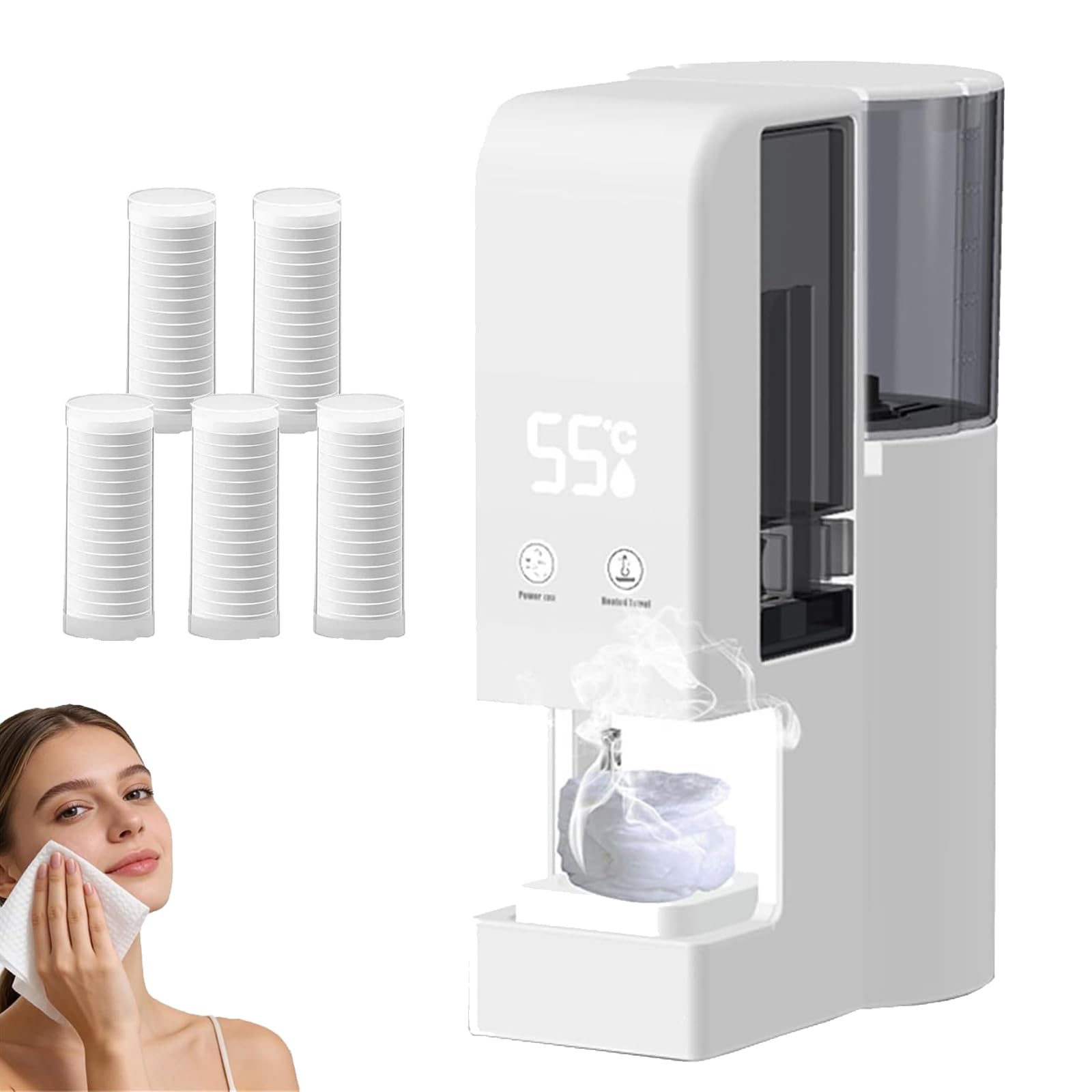 KJZQXYX Automatic Hot Towel Warmer Dispenser, Smart Facial Towel Heater,55°C Constant Temperature, for Spa, Salon & Home (+100Towels)