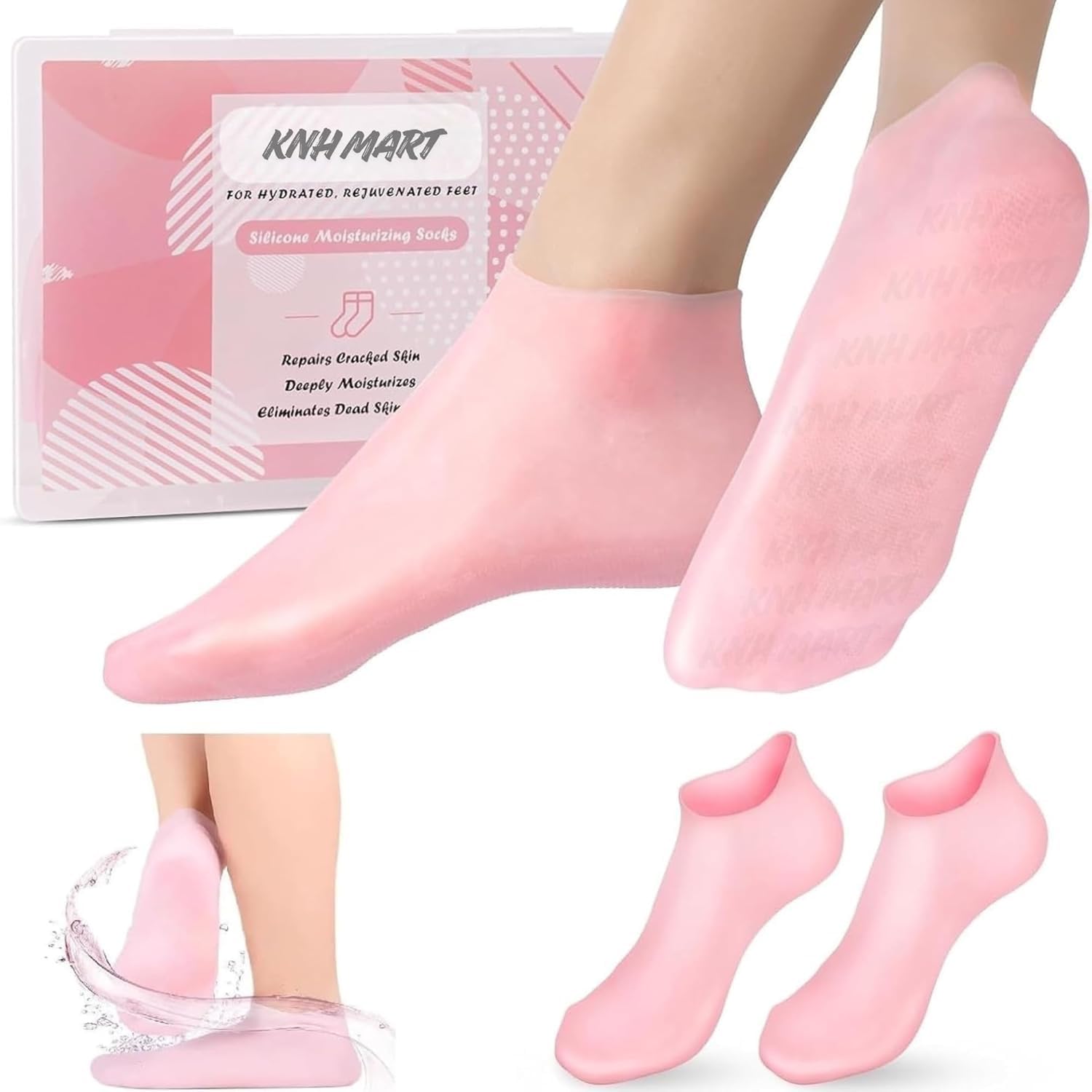 Cracked Heels Moisturizer Silicon Socks for Women, Moisturizing Gel Socks, Spa Pedicure Socks, Silicone Socks for Cracked Feet, Foot Care, Soft Heel Protector, Reusable Waterproof Socks multicolour socks-image-24