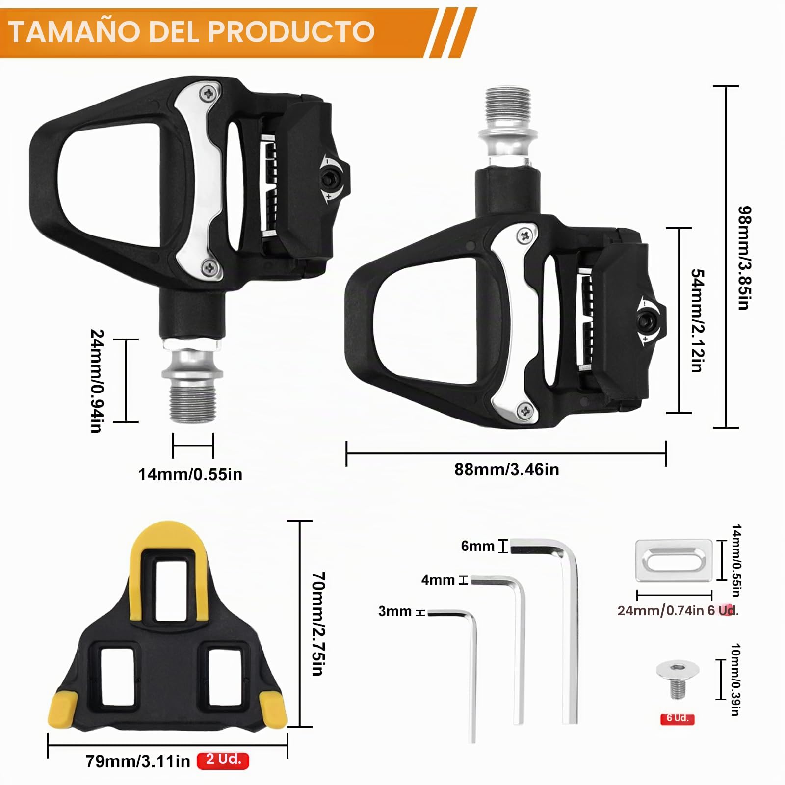 LPZMPZ Pedales de bicicleta antideslizantes compatibles con Shimano SPD SL Pedales SDP sin clic con rodamientos de bolas de 9/16 pulgadas para MTB Gravel SDS Pedales Click sin clip Pedales de carreras