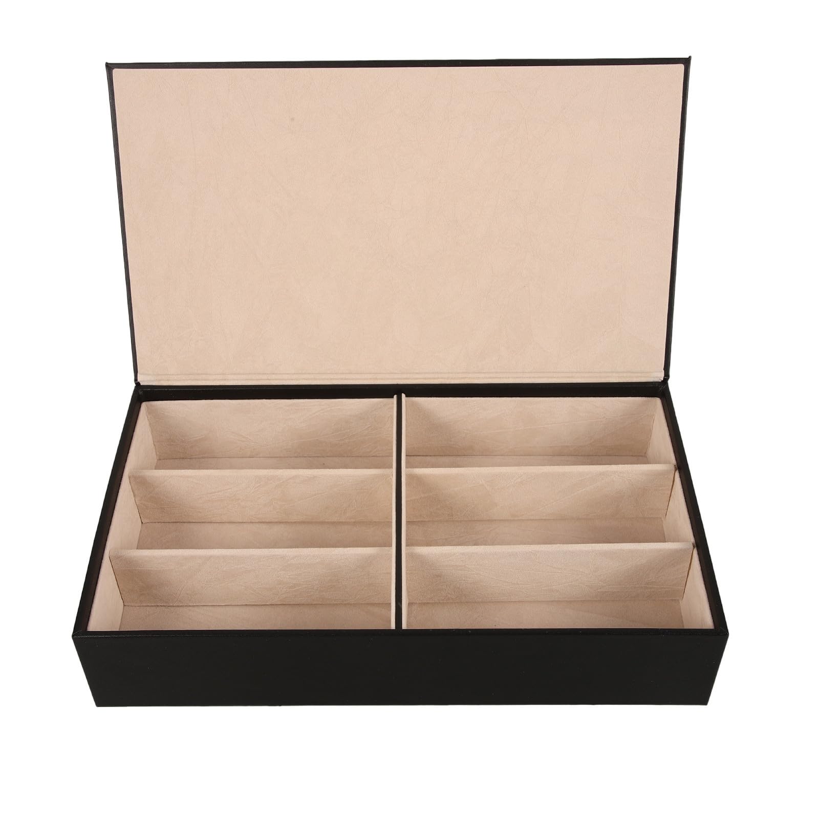 Brillenaufbewahrungsbox aus Pu Leder und Metall mit 6 Fächern Robust und Leicht zu Reinigen Multifunktionaler Organizer für Zuhause und Geschäft