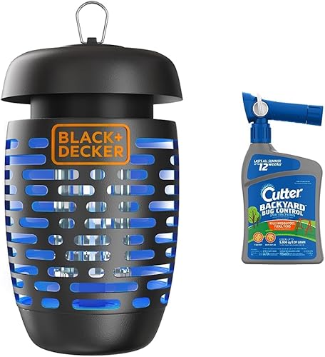 BLACK+DECKER Bug Zapper - Linterna eléctrica y cortador para control de insectos en el patio trasero, concentrado, repelente de mosquitos