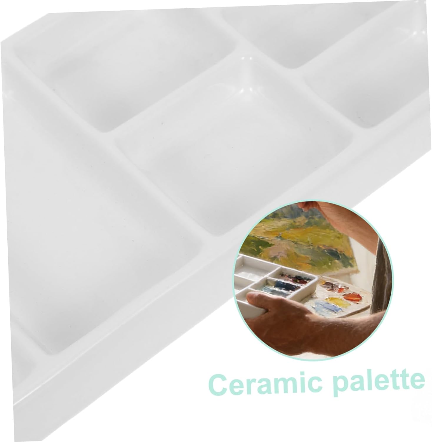 Ceramic Paint Mixing Tray Watercolor Palette Pigment Holder Artist Supplies