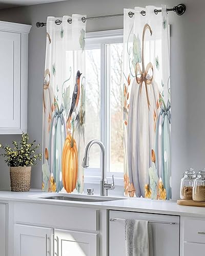 Miniatura 42 de Cortinas traslúcidas color verde azulado de 84 pulgadas de largo, juego de 2 paneles de cortinas para cocina, dormitorio, sala de estar, pasillo