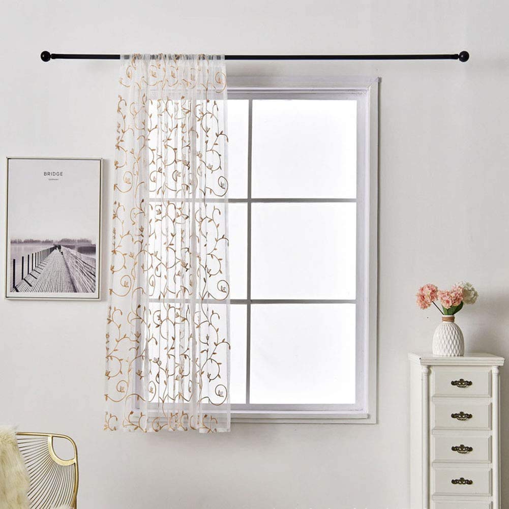 Tenda a Pacchetto in Voile con Passanti Tende in Tulle monocromatiche Trasparenti Tenda alla Romana in Stile Semplice per Cucina, Bagno e Balcone 1 Pezzo,Beige,120 * 140 cm