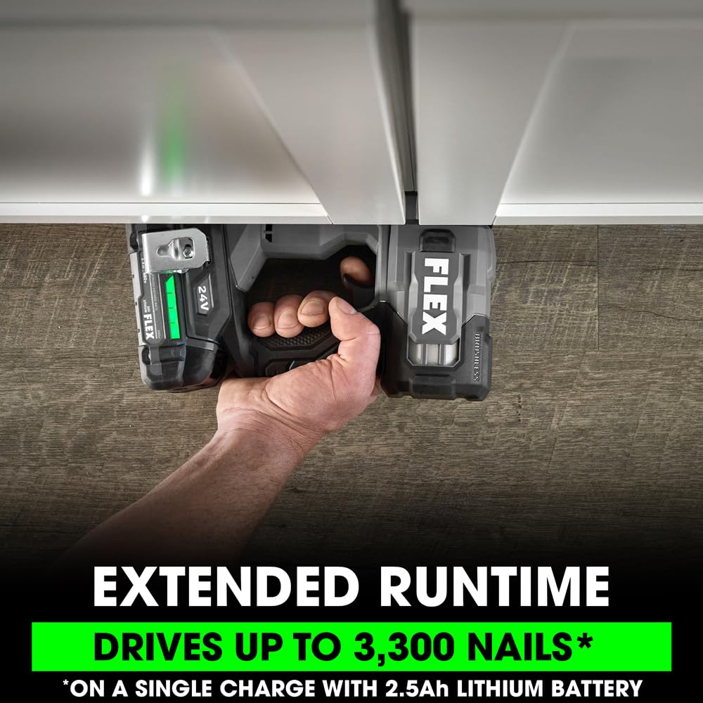 FLEX 24V Brushless 23Ga Pin Nailer Kit with 2.5Ah Lithium Battery and 160W Fast Charger - FX4341-1A
