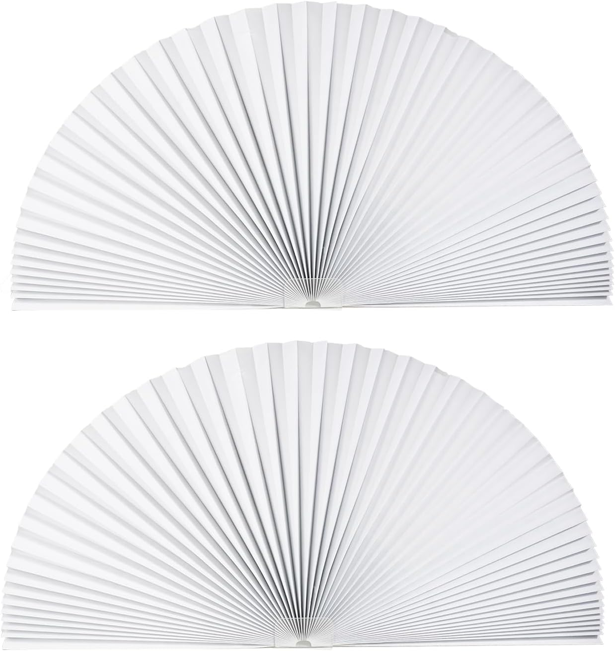 2 PCS Arch Window Light Filtering Pleated Shade Blinds for semi-Circle Arch Window, 60%-70% Shade, Easy to Cut and Install, 72" x 36", White