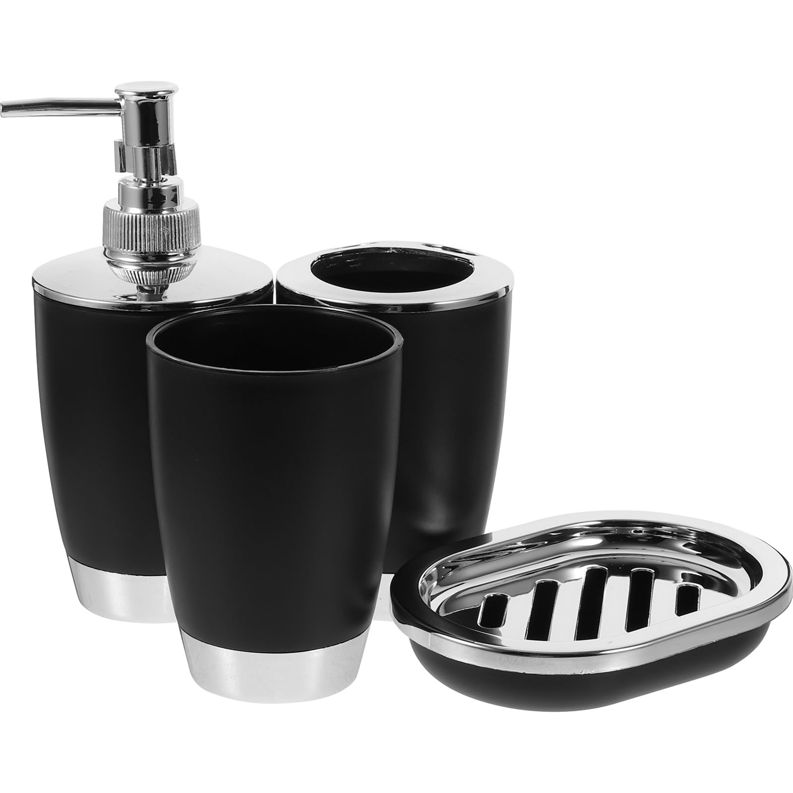Juego de baño para el hogar práctico kit de 4 piezas negro para lavabos modernos