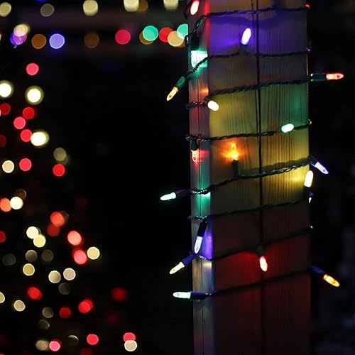 Miniatura 4 de Tira de luces de Navidad M5 de 50 luces LED facetadas de Navidad, 120 V UL, juego de luces de Navidad M5 de 17 pies, cable verde conectable para