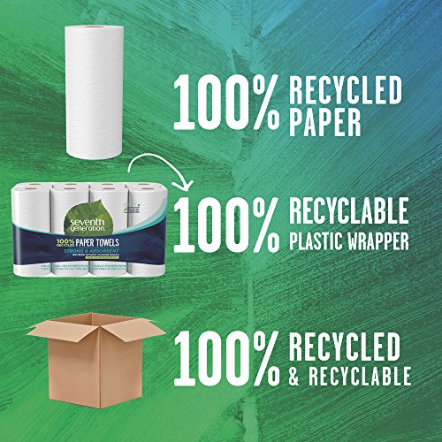 Image of Seventh Generation 100% Recycled Paper Towels, 2-ply, 8 Count, Pack of 4