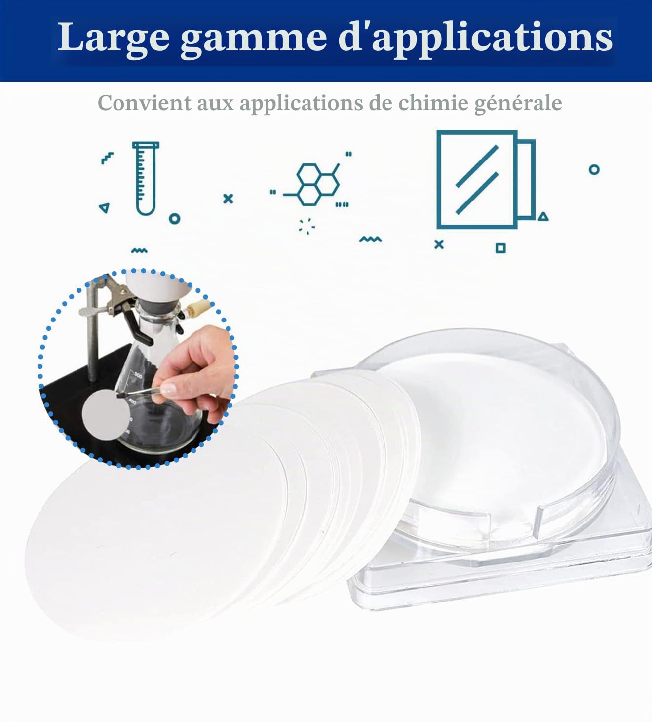 Filtres à membrane en nylon Labfil, filtres à membrane à disque en nylon hydrophile, diamètre 47 mm, taille des pores 0,22 µm, emballage de 50 pièces