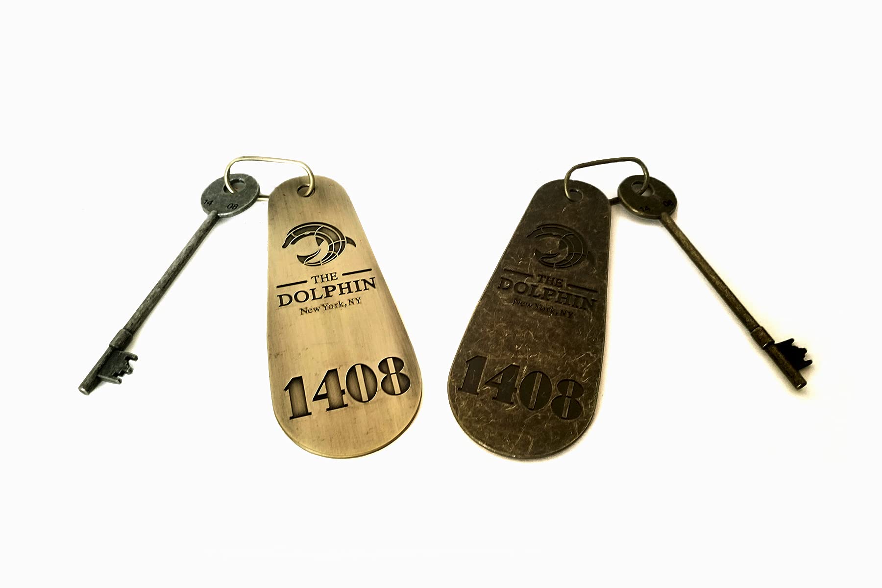The Dolphin Hotel Room 1408 Key Prop Replica (Barrel Rolled Brass)