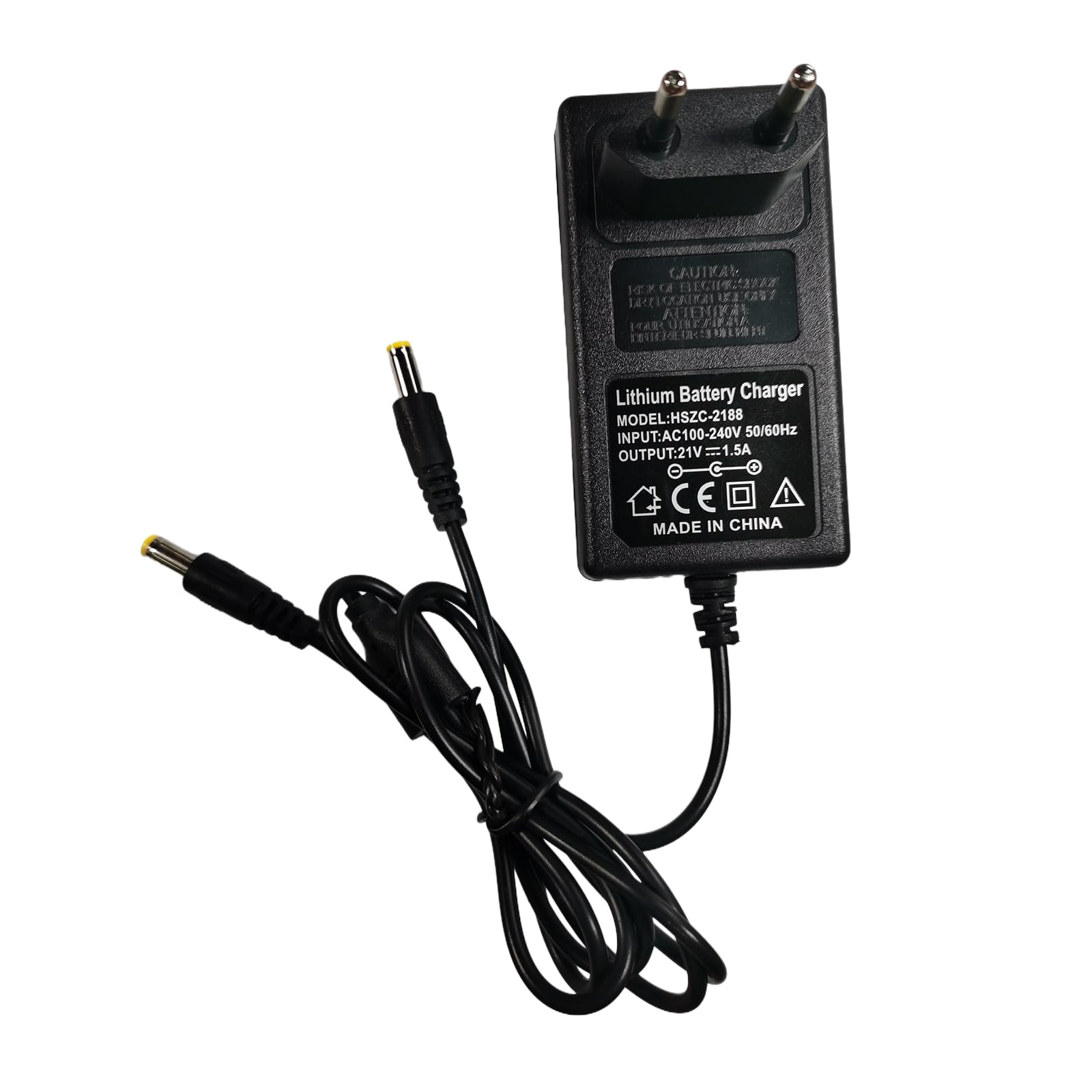 Caricabatterie a Doppia Porta da 21V con Indicatore Led | Protezione da Cortocircuito e Surriscaldamento | Compatibile con Batterie Al Litio per Utensili Elettrici