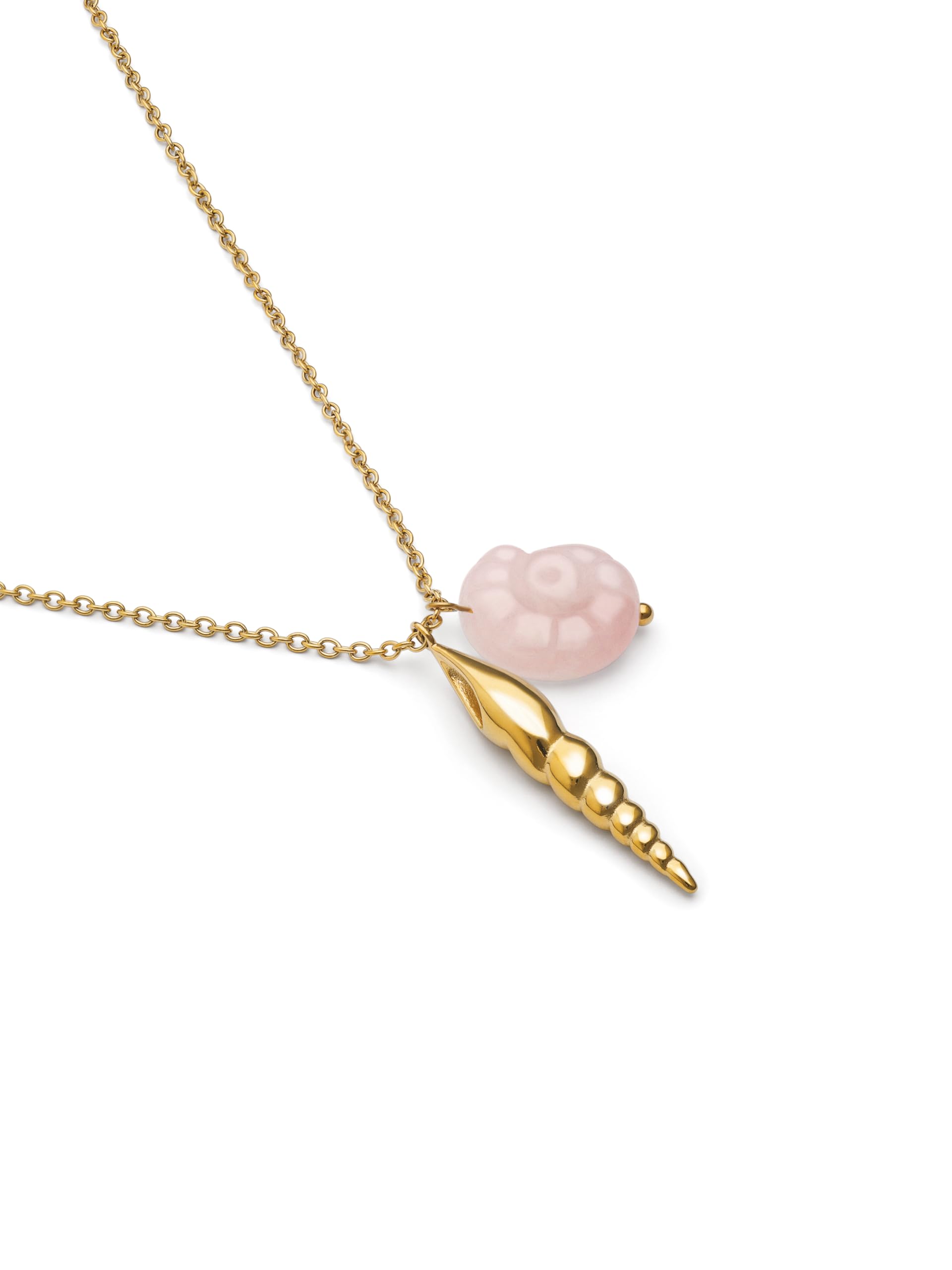 SINGULARU - Naszyjnik Moana Stal mit Pozłacany złotem 18K und Kamień naturalny. Schmuck für Damen.
