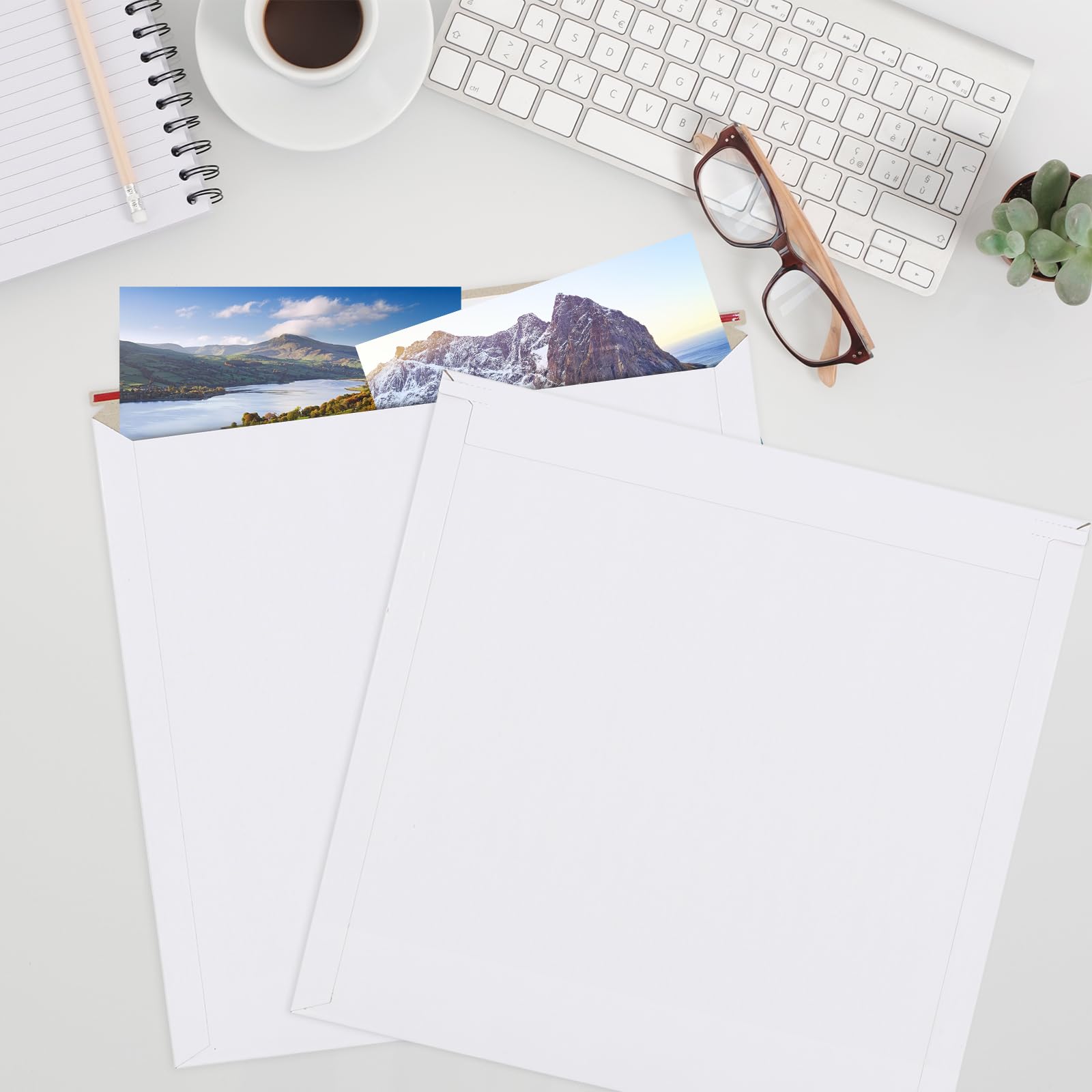 zmybcpack Confezione da 25 buste in cartone rigido autosigillanti per documenti fotografici, 31,8 x 31,8 cm, bianche, per CD, foto, documenti