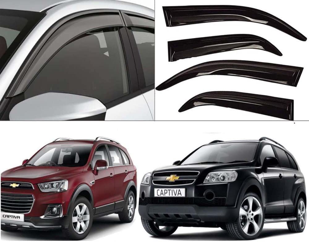 CARNACK Compatible for Door Visor Wind Deflector Compatible for Chevrolet Captiva Type 1/2/3/4 2006 Onwards All Models Set of 4 Pieces