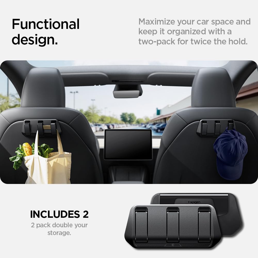 Spigen Crochets Arrière pour Appuie-Tête de Siège Auto en Caoutchouc