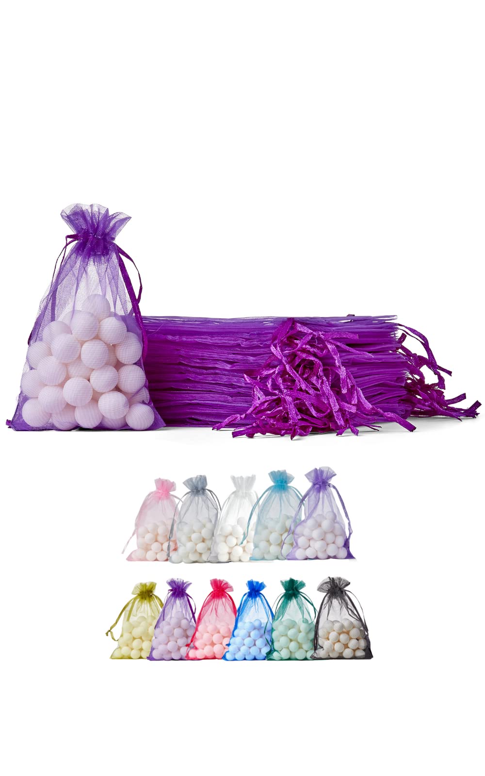 Sacchetti Regalo In Organza 7x9 Cm - Pack Da 50 Pezzi, Per Bomboniere, Gioielli E Feste (Blu Reale)