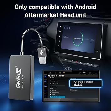 Carlinkit Wireless CarPlay & Android Auto CCPA Adapter,for Car with Android Aftermarket Head unit with Version 4.4.2 or Above