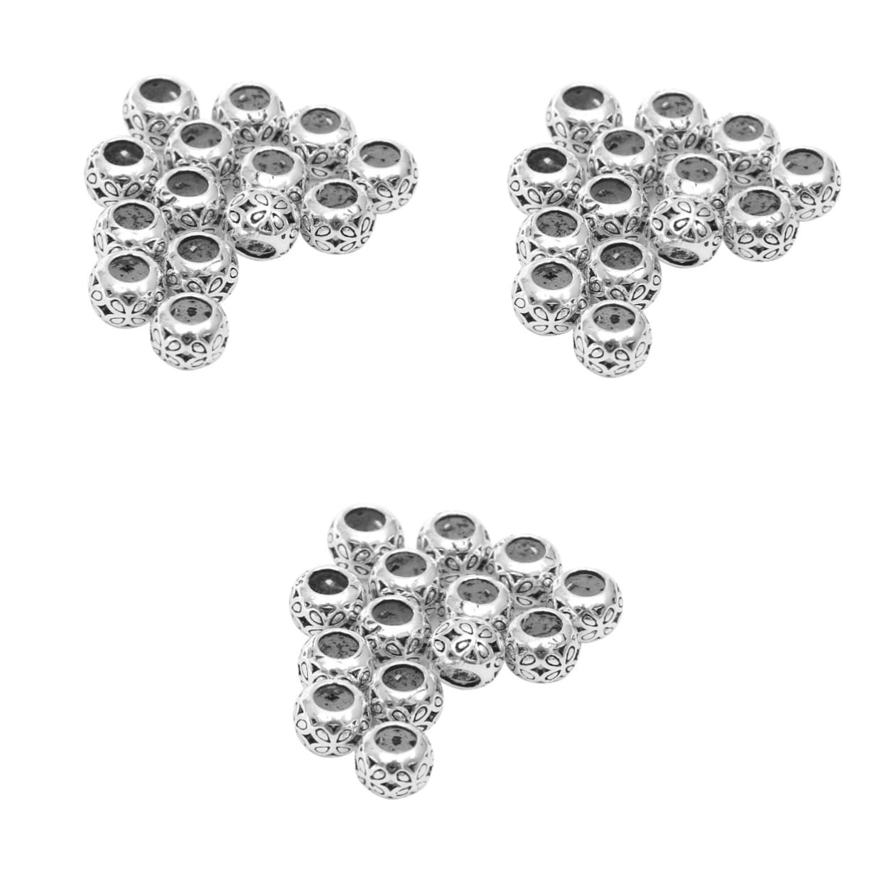 TEHAUX Kit De Fabrication De Bijoux en Vrac 3 Ensembles De Ficelles Perles Despacement Argentées pour Colliers Bracelets Décorations De Perles 14 Pièces X 3