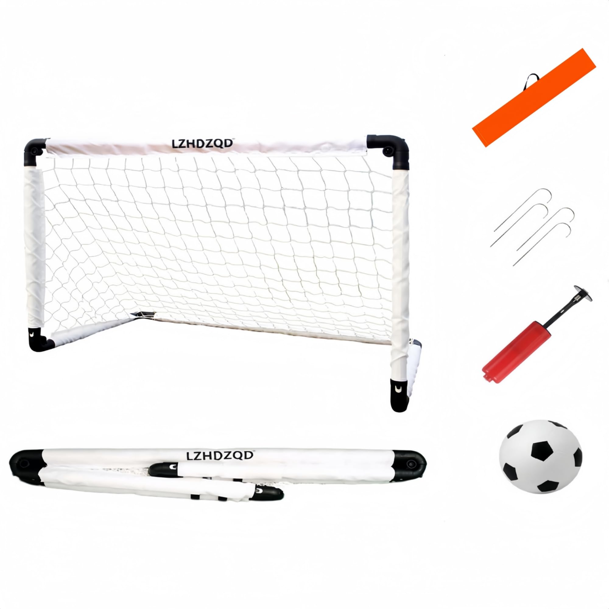 LZHDZQD Klappbar Fußballtor Mini Kinder Fussballtor 60x45cm / 90x60cm / 115x80cm Fussballtore für Garten Kinder, Kleine Klappbares Fussballtor Geschenk für Indoor/Outdoor/Garten
