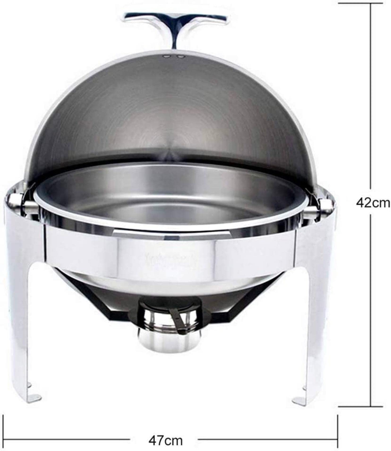 Edelstahl-Chafing-Dish-Sets, 6-teiliges Chafing-Dish-Set zum Speisenwärmen für Buffets, rundes Chafing-Dish-Set zum Warmhalten von Speisen auf dem Tisch, für Bu