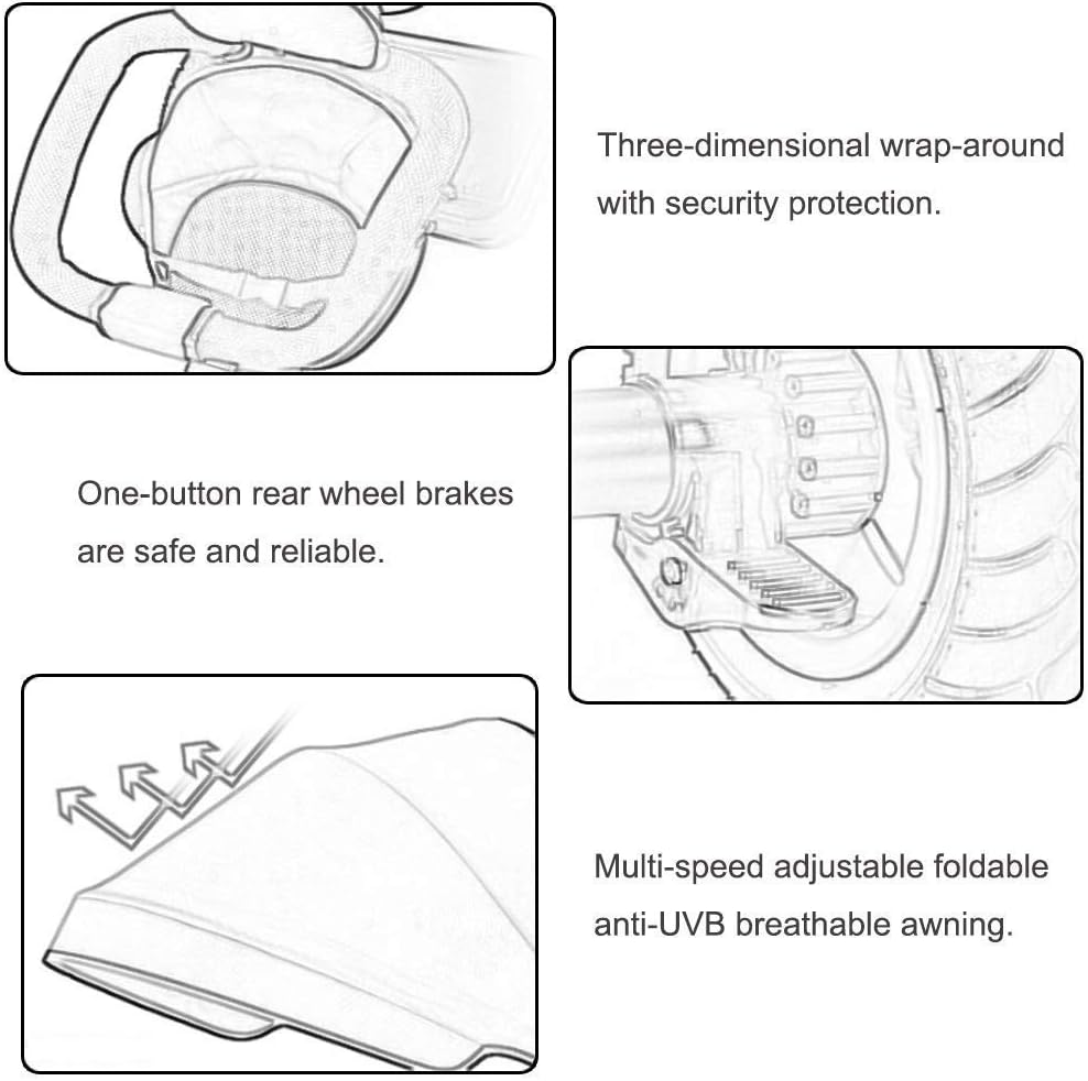Tricycle Trike Kids Outdoor Recreation Trike, Children 4 in 1 Tricycle, 1-6 Years Old Girls Boys Sunshade Tricycle, 3 Colors, 103x48x73cm (Color: Blue)