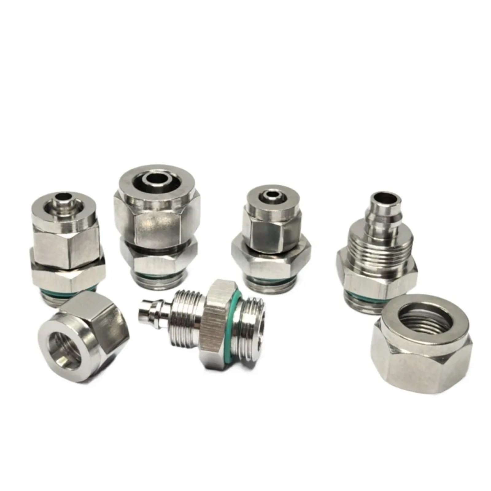 Accesorio de conversión de Acero Inoxidable, Accesorio Reductor de Acero Inoxidable, Rosca Macho de 1/4", 3/8", 1/2", 3/4", 1", acoplador rápido (4,50 Piezas BSP)